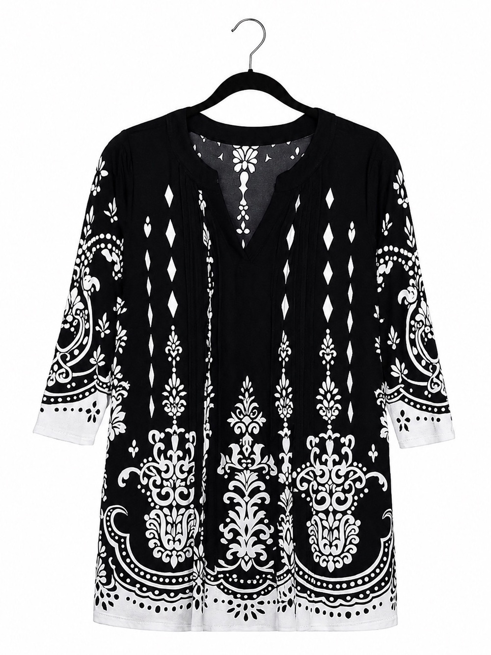 Serengeti Black & White Shift Dress – Women’s Medium – High-Low Hem - Picture 2 of 3